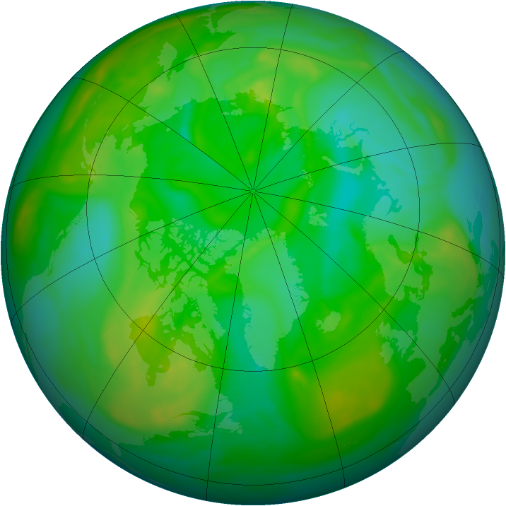 Arctic ozone map for 13 July 2007